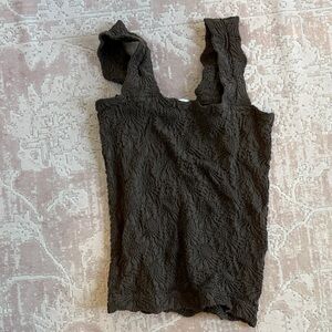 Altar'd State Dark Brown Textured Tank Top